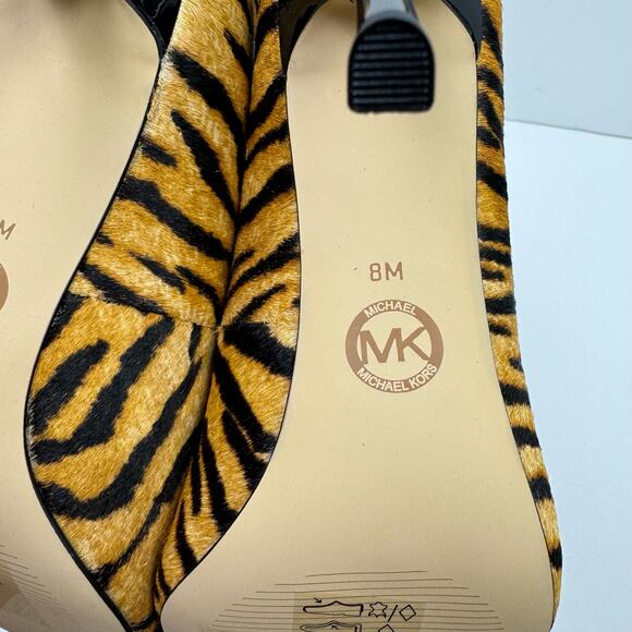NEW MICHAEL Michael Kors Parker Tiger Print Calf Hair and Leather High Heel Pump - Picture 12 of 13